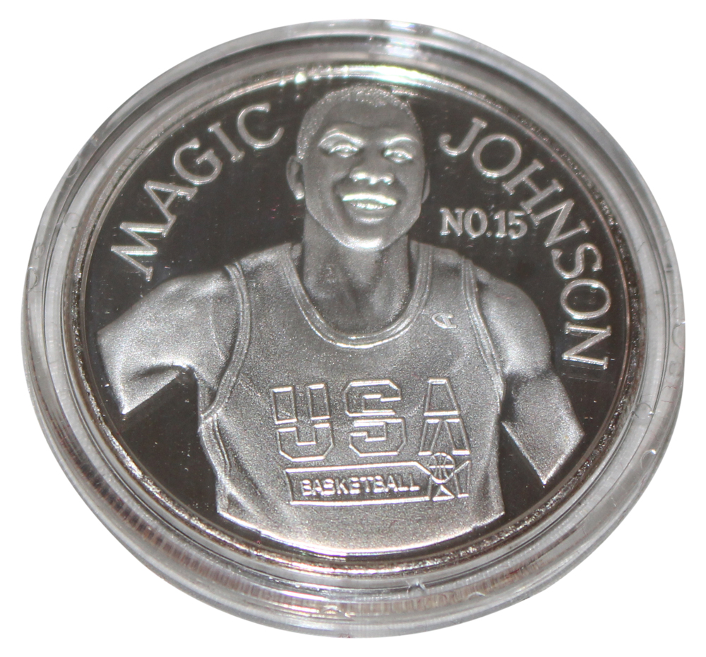 Magic Johnson Team USA Basketball Limited Edition Silver Coin 32268
