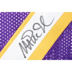 Magic Johnson Autographed/Signed Pro Style sz XL Purple Jersey Beckett 51270