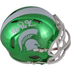 Magic Johnson Autographed/Signed/Signed Michigan State Chrome Mini Helmet Beckett Witness 49615