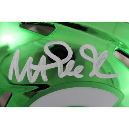 Magic Johnson Autographed/Signed/Signed Michigan State Chrome Mini Helmet Beckett Witness 49615