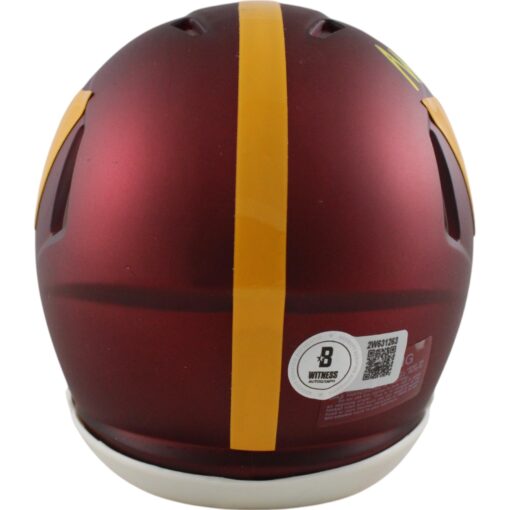 Magic Johnson Autographed/Signed Washington Commanders Speed Mini Helmet Beckett Witness 49622