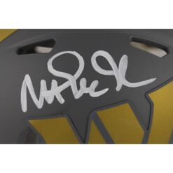 Magic Johnson Autographed/Signed Washington Commanders Slate Mini Helmet Beckett Witness 49618