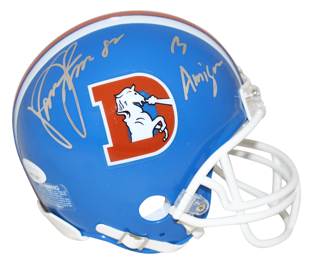 Vance Johnson Autographed Denver Broncos D Logo Mini Helmet 3 Amigos JSA 26090