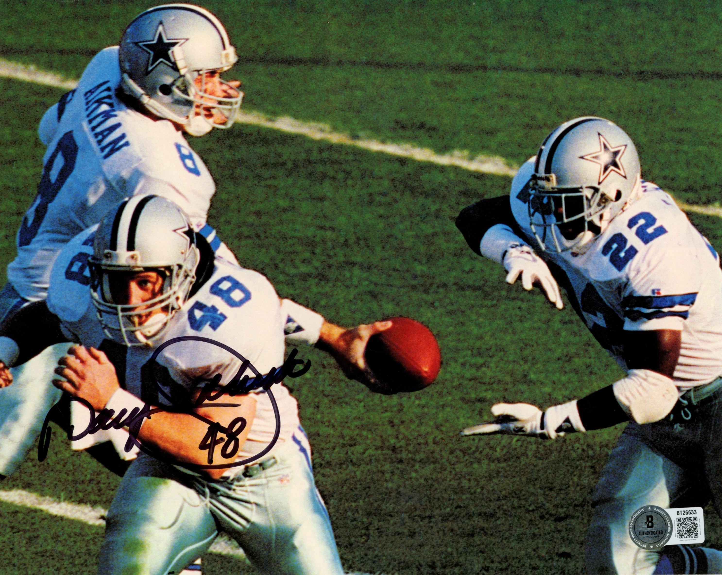 Daryl Johnston Autographed Dallas Cowboys 8x10 Photo Beckett 56747