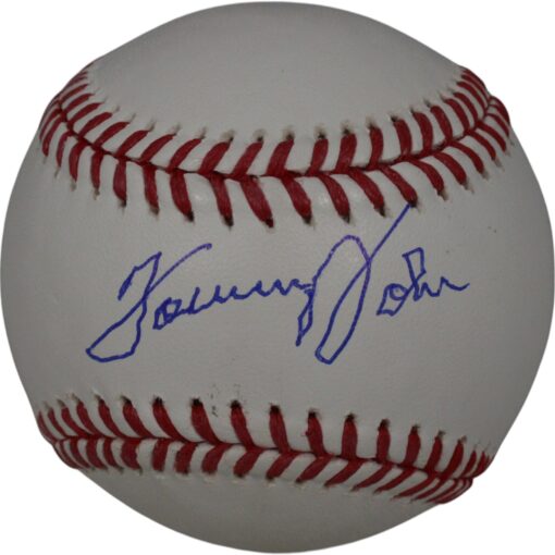 Tommy John Autographed/Signed New York Yankees OML Baseball Beckett 50120