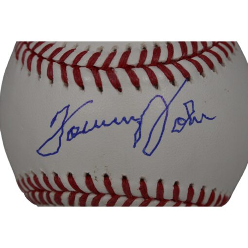 Tommy John Autographed/Signed New York Yankees OML Baseball Beckett 50120
