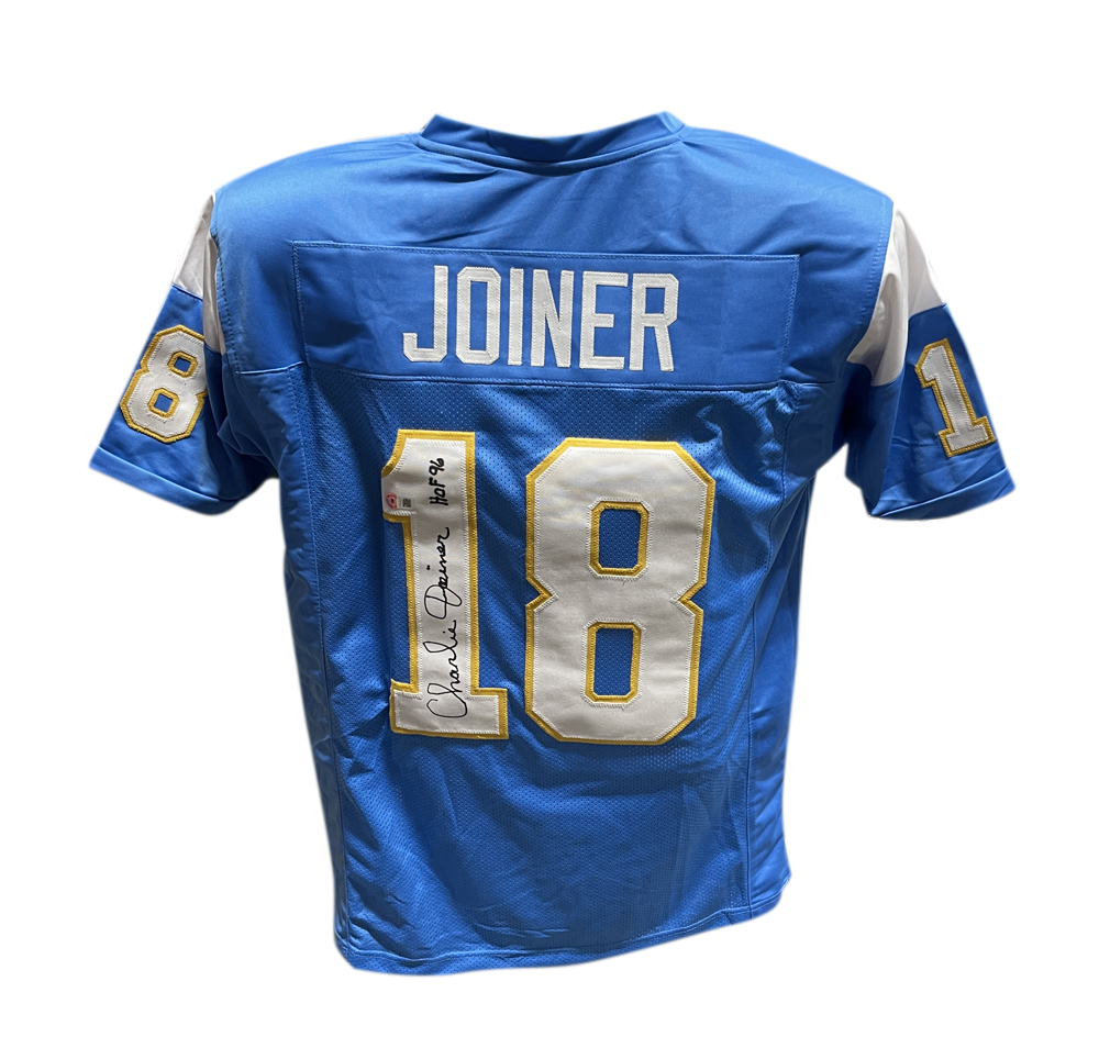 Charlie Joiner Autographed/Signed Pro Style Jersey Blue Beckett 