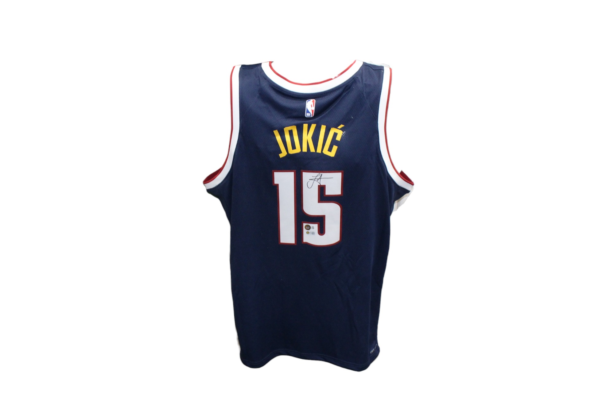 Nikola Jokic Autographed Denver Nuggets Nike Navy Jersey Beckett 