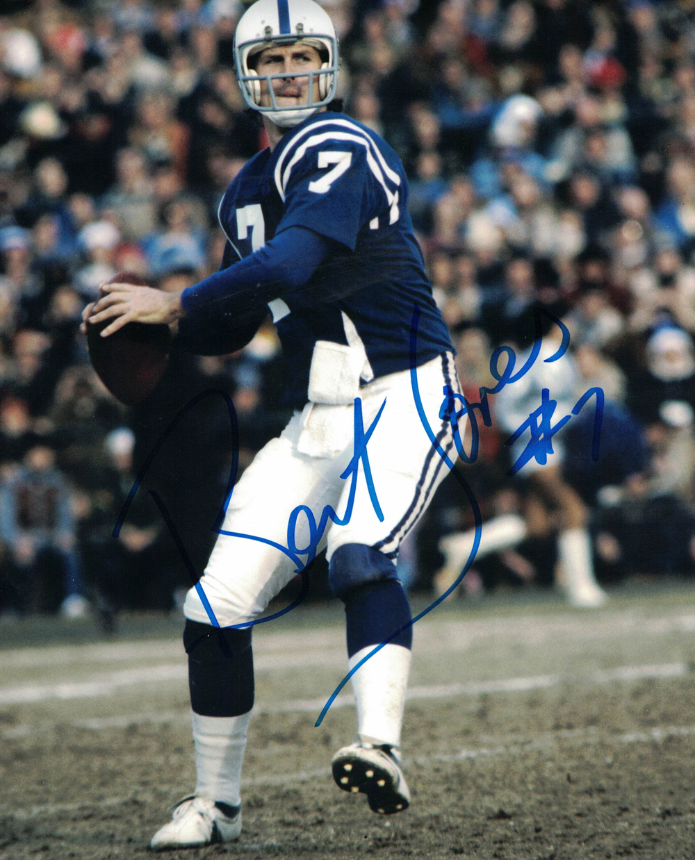 Bert Jones Autographed/Signed Baltimore Colts 8x10 Photo 30108