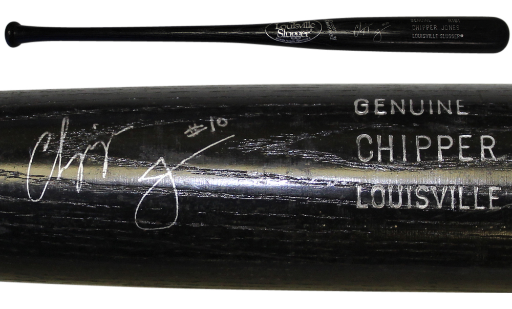 Chipper Jones Autographed Atlanta Braves Louisville Slugger Bat JSA 30958
