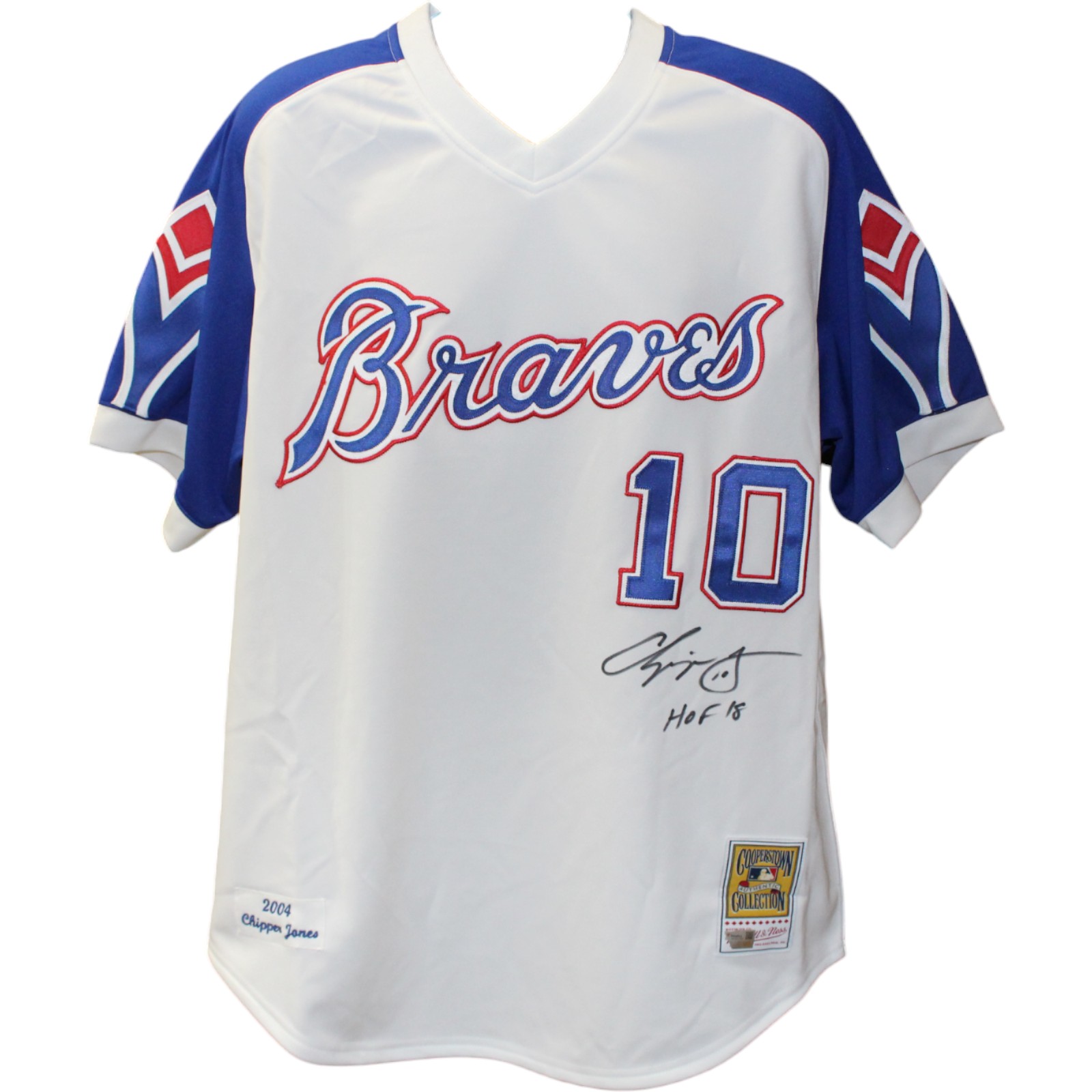 Chipper Jones Autographed Atlanta Braves M&N TB sz 48 Jersey HOF Fanatics 51839
