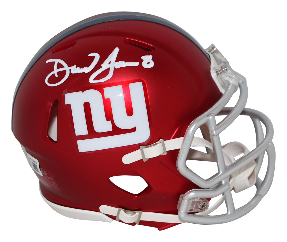 Daniel Jones Autographed/Signed New York Giants Blaze Mini Helmet BAS