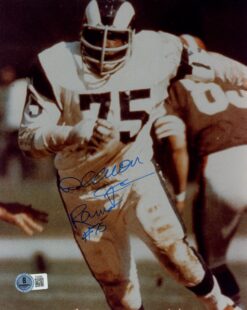 Deacon Jones Autographed/Signed Los Angeles Rams 8x10 Photo Beckett 57377