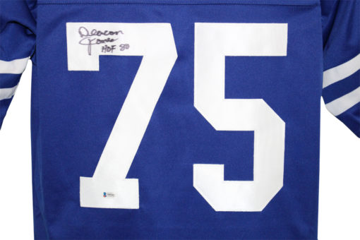 Deacon Jones Autographed/Signed Pro Style Blue XL Jersey HOF BAS 26507