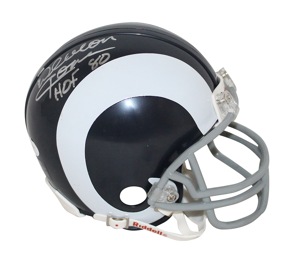 Deacon Jones Autographed Los Angeles Rams TB Mini Helmet HOF JSA 32939