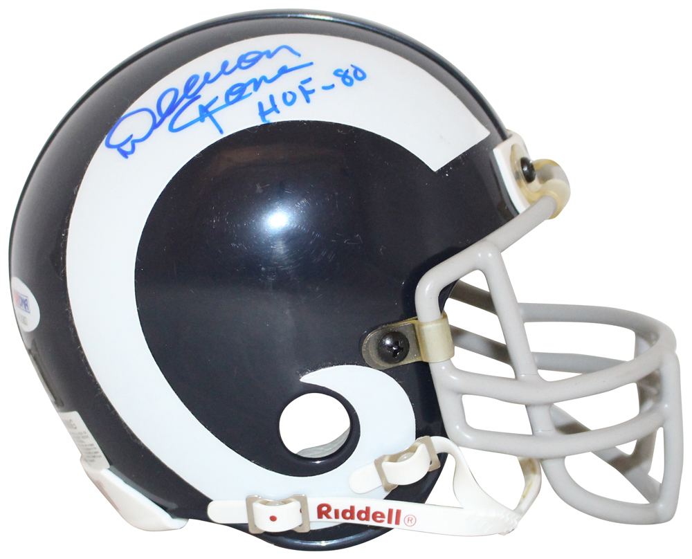 Deacon Jones Autographed Los Angeles Rams TB Mini Helmet HOF PSA 31880