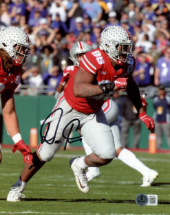 Dre'Mont Jones Autographed Ohio State Buckeyes 8x10 Photo Beckett 47337