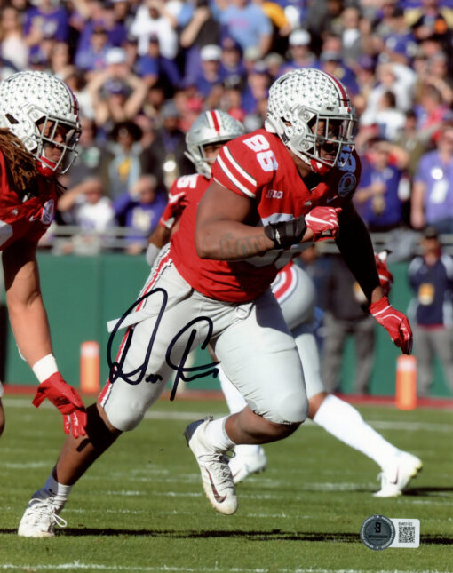 Dre'Mont Jones Autographed Ohio State Buckeyes 8x10 Photo Beckett 47337