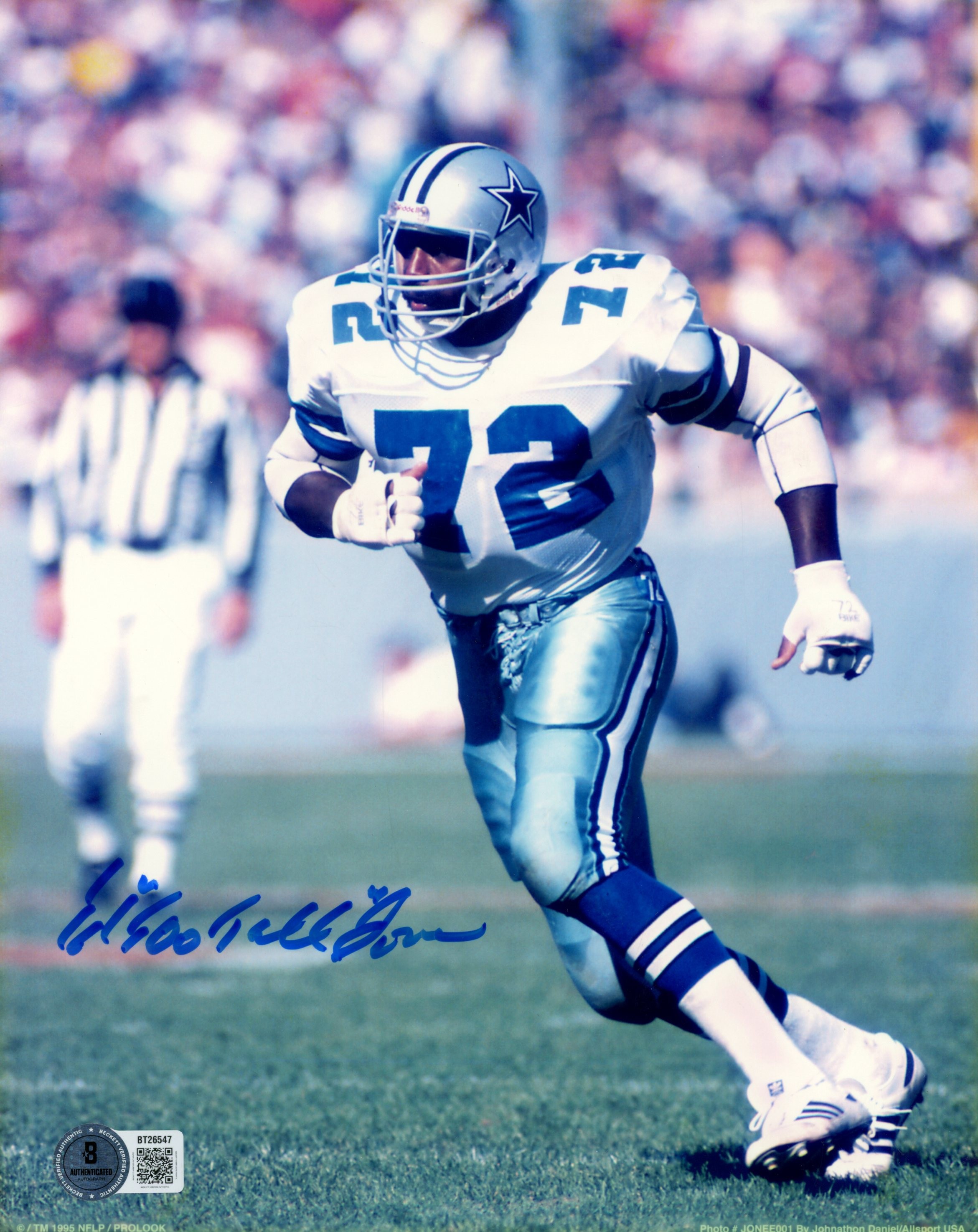 Ed Too Tall Jones Autographed Dallas Cowboys 8x10 Photo Beckett 56729
