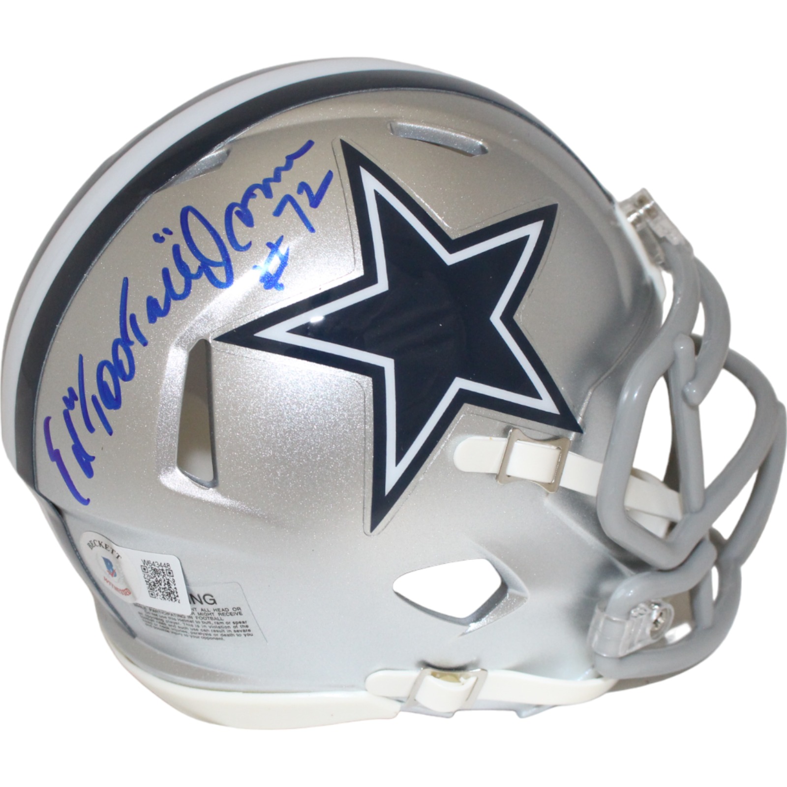 Ed "Too Tall" Jones Autographed Dallas Cowboys Mini Helmet Beckett 