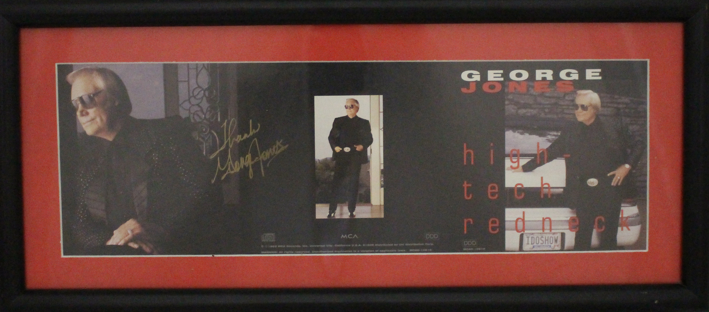 George Jones Autographed/Signed 14x6 Framed Photo Collage BAS 32170