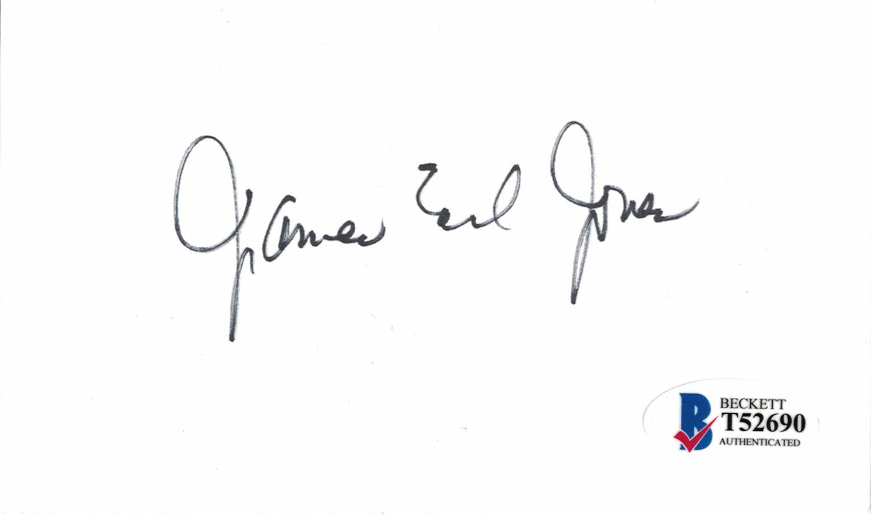 James Earl Jones Autographed/Signed Index Card BAS 27511