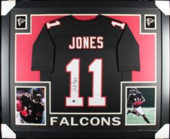 Julio Jones Autographed Pro Style Black XL Framed Jersey 35x43 Beckett 53753