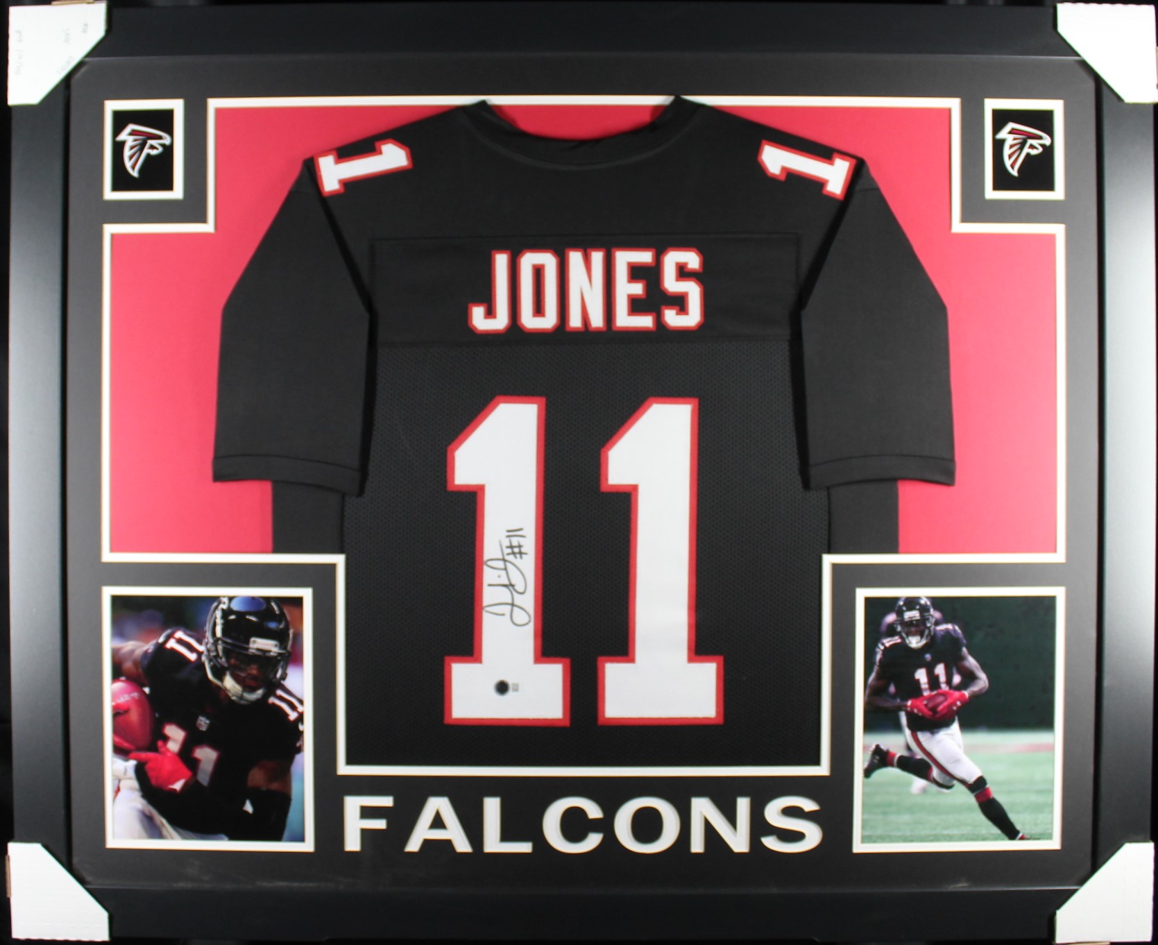 Julio Jones Autographed Pro Style Black XL Framed Jersey 35x43 Beckett 53753