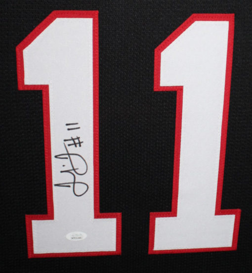 Julio Jones Autographed/Signed Atlanta Falcons Framed Black XL Jersey JSA 20935