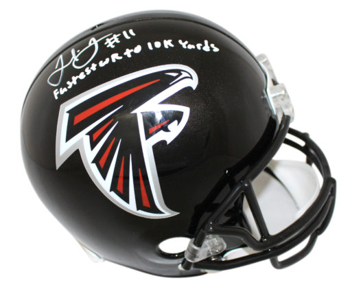 Julio Jones Signed Atlanta Falcons Replica Helmet Fastest To 10k Yards JSA 24337