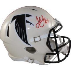 Julio Jones Autographed Atlanta Falcons F/S Retro Helmet Beckett Witness 56447