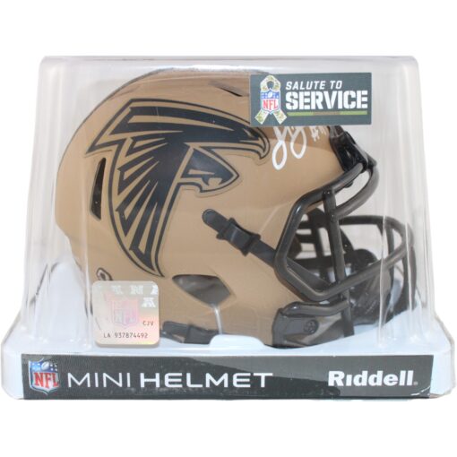 Julio Jones Autographed Atlanta Falcons 23 STS Mini Helmet Beckett Witness 51866