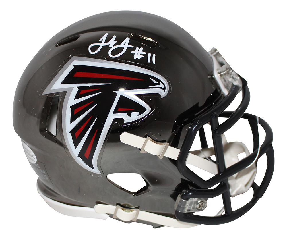 Julio Jones Autographed/Signed Atlanta Falcons Chrome Mini Helmet BAS 30018