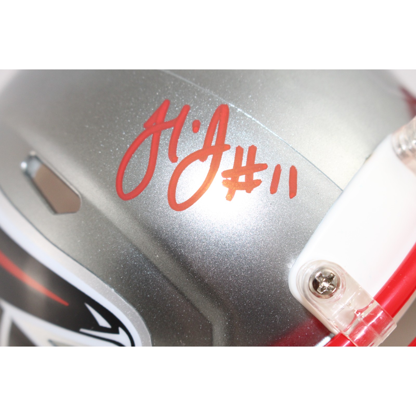 Julio Jones Autographed Atlanta Falcons Flash Mini Helmet Beckett Witness 51862 2 Julio Jones Autographed Atlanta Falcons Flash Mini Helmet Beckett Witness 51862
