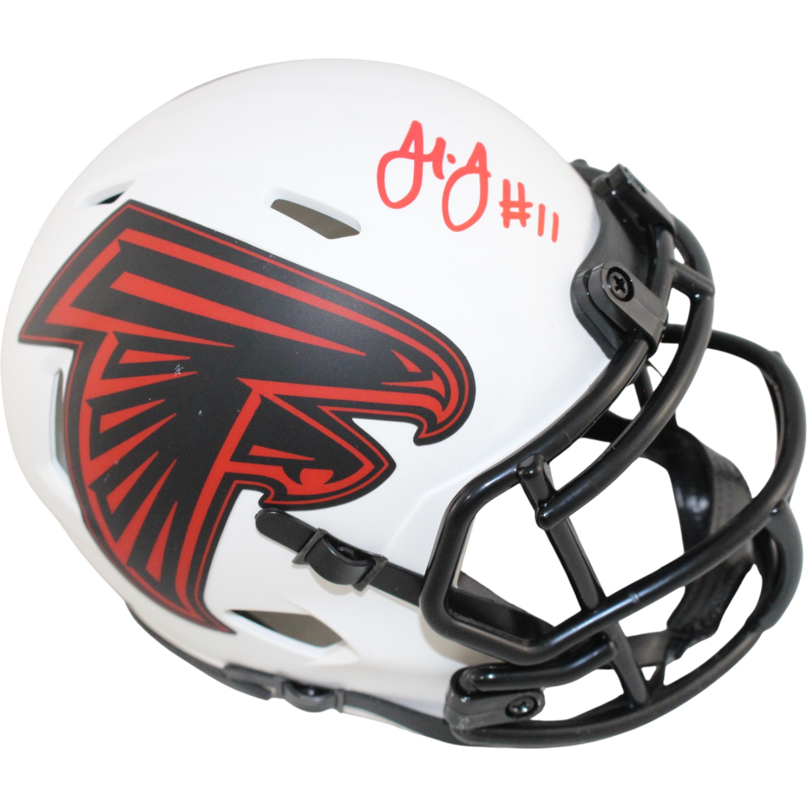 Julio Jones Autographed Atlanta Falcons Lunar Mini Helmet Beckett Witness 51870