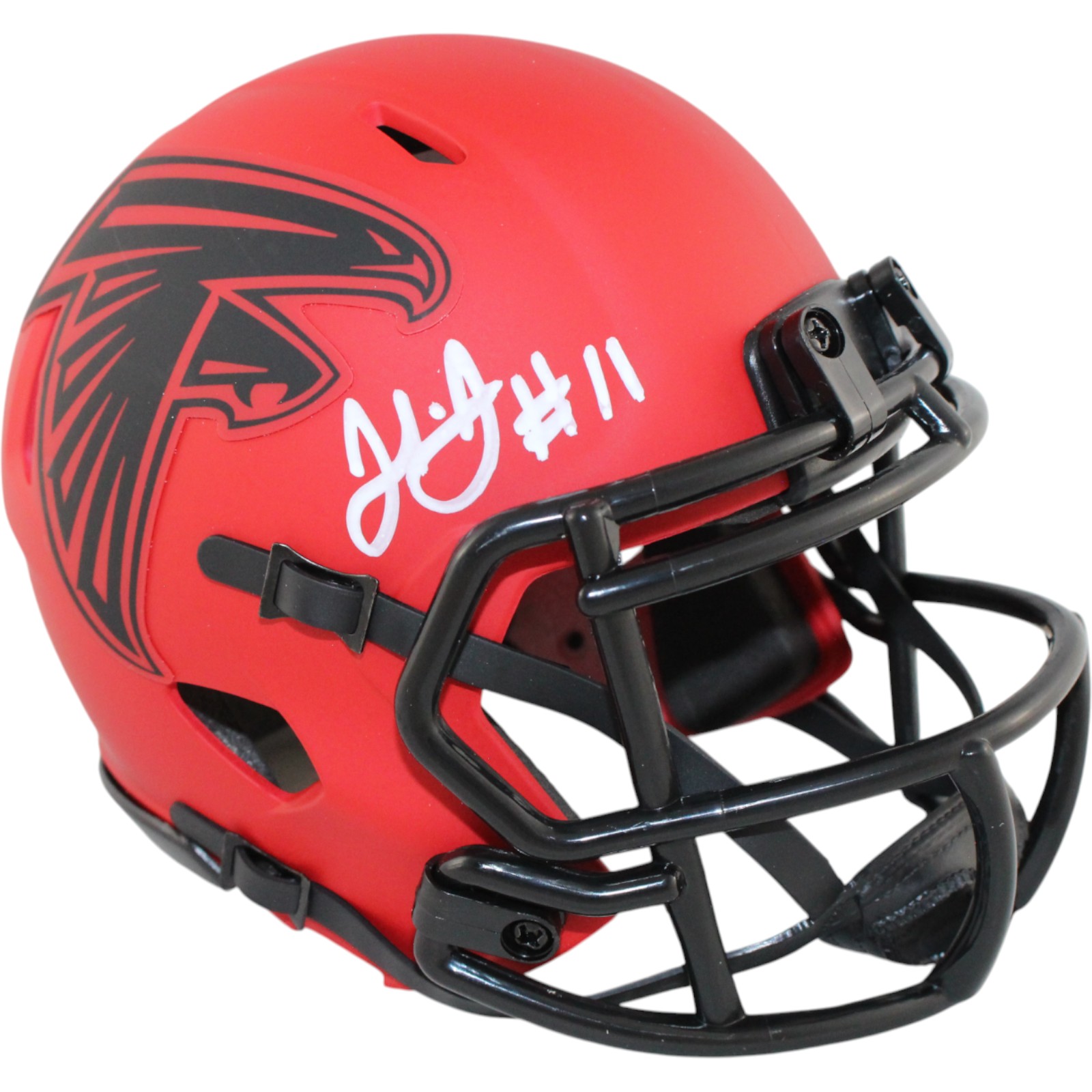 Julio Jones Autographed Atlanta Falcons Rave Mini Helmet Beckett Witness 51849