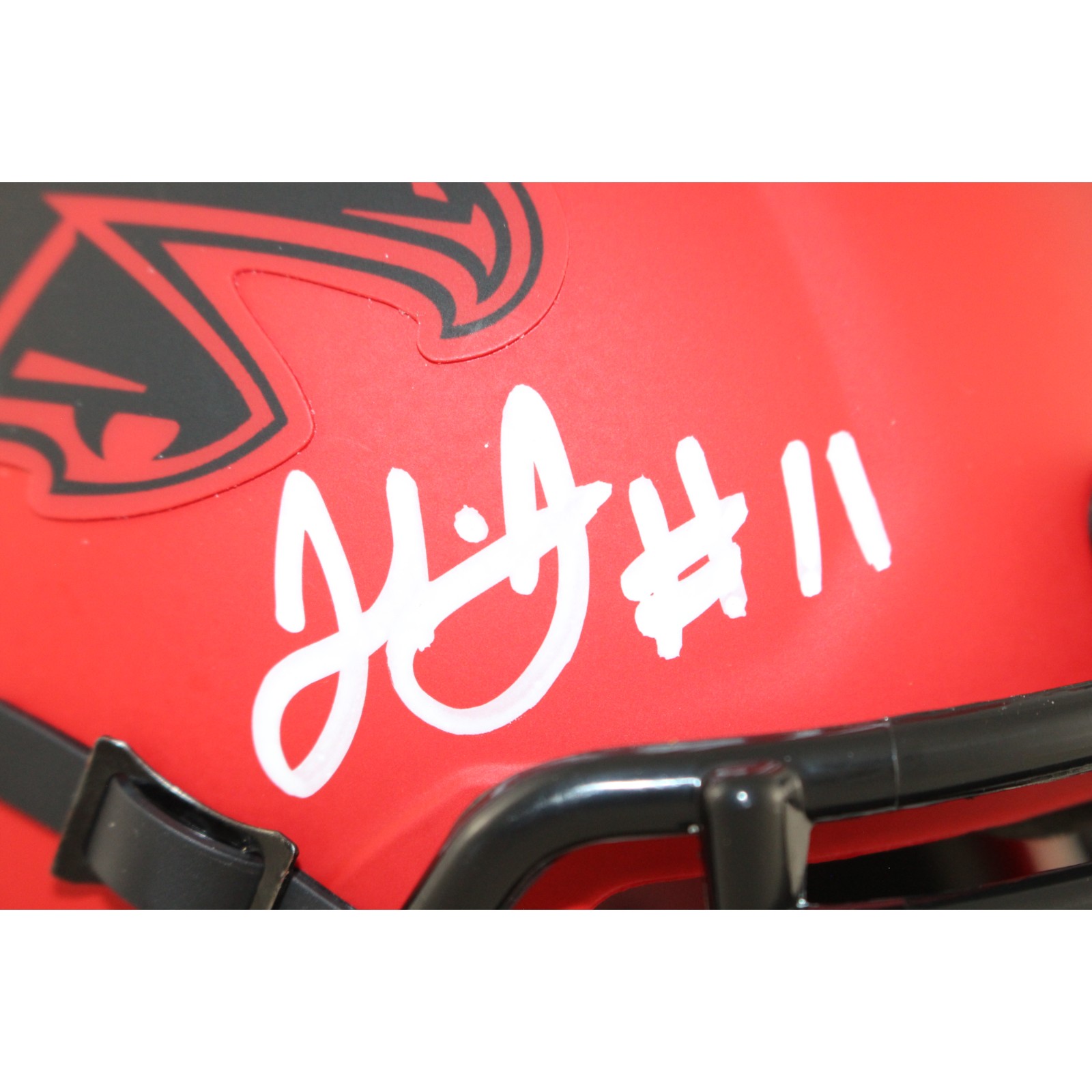 Julio Jones Autographed Atlanta Falcons Rave Mini Helmet Beckett Witness 51849 2 Julio Jones Autographed Atlanta Falcons Rave Mini Helmet Beckett Witness 51849
