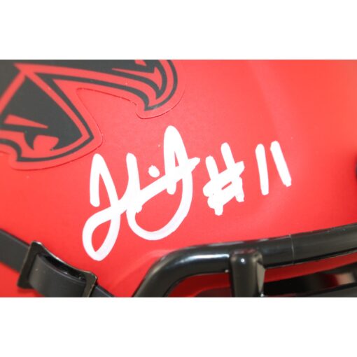 Julio Jones Autographed Atlanta Falcons Rave Mini Helmet Beckett Witness 51849