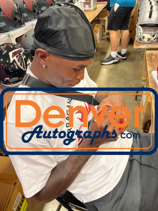 Julio Jones Autographed Atlanta Falcons Rave Mini Helmet Beckett Witness 51849