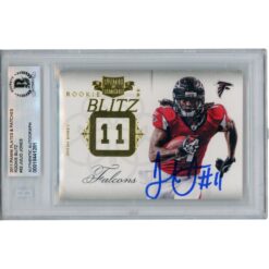 Julio Jones Signed 2011 Panini Plates Patches Rookie /249 Card Beckett 53380