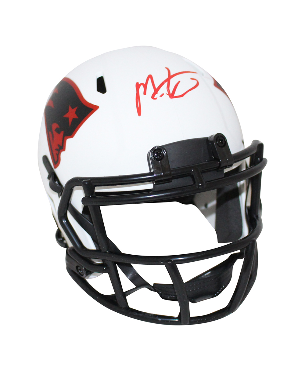 Mac Jones Autographed New England Patriots Lunar Mini Helmet BAS 32574