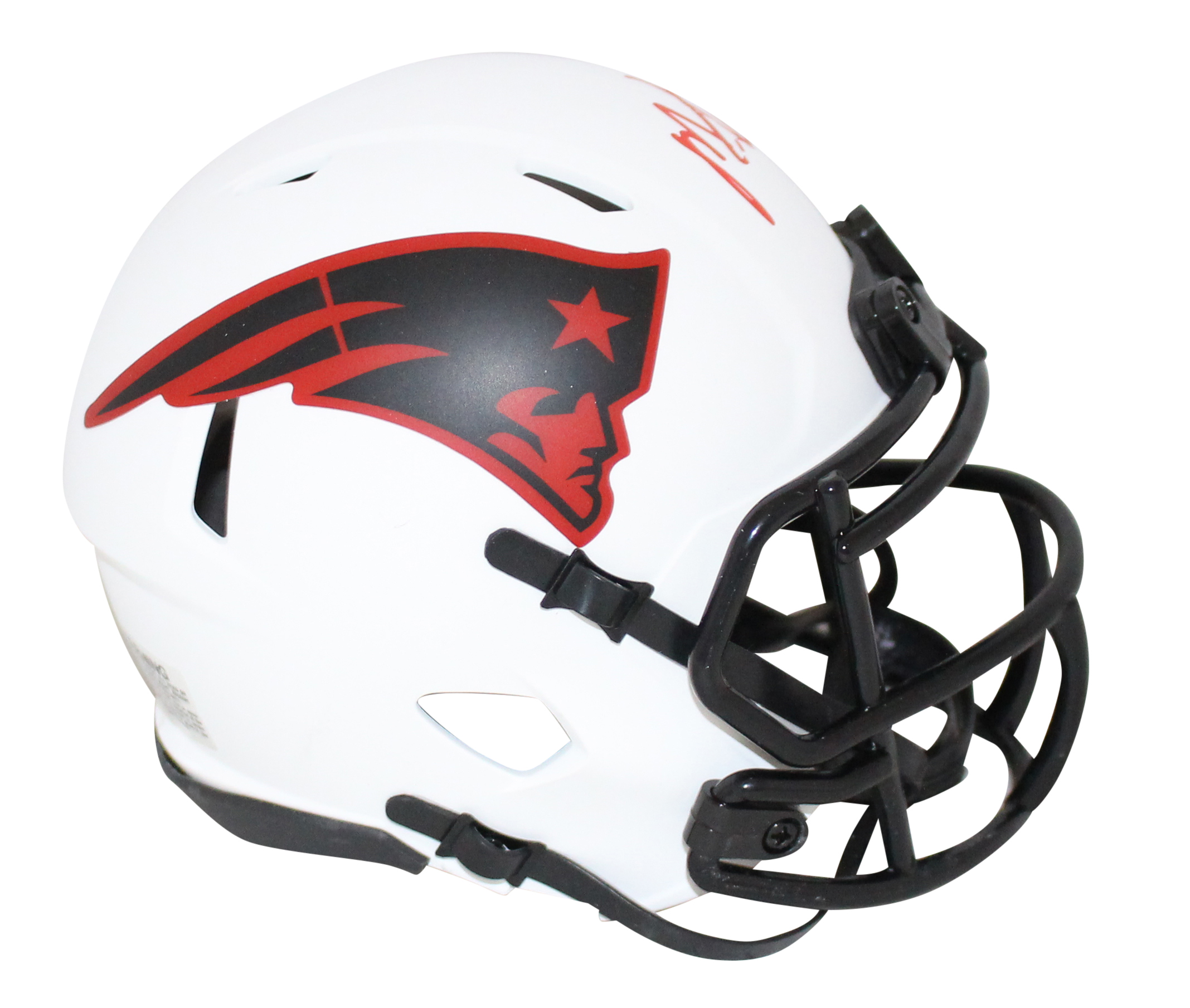 Mac Jones Autographed New England Patriots Lunar Mini Helmet BAS 