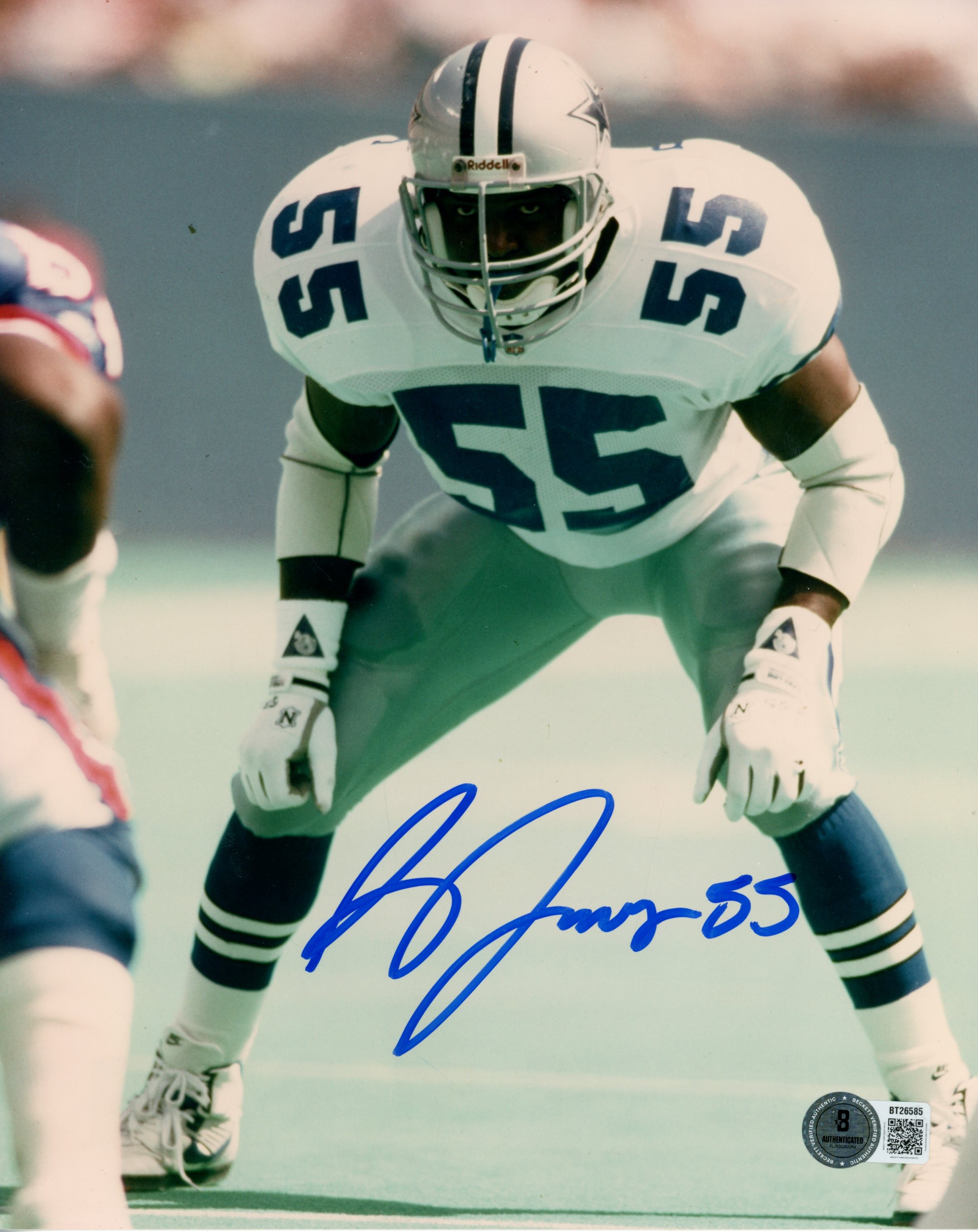 Robert Jones Autographed Dallas Cowboys 8x10 Photo White vs Giants Beckett 56766