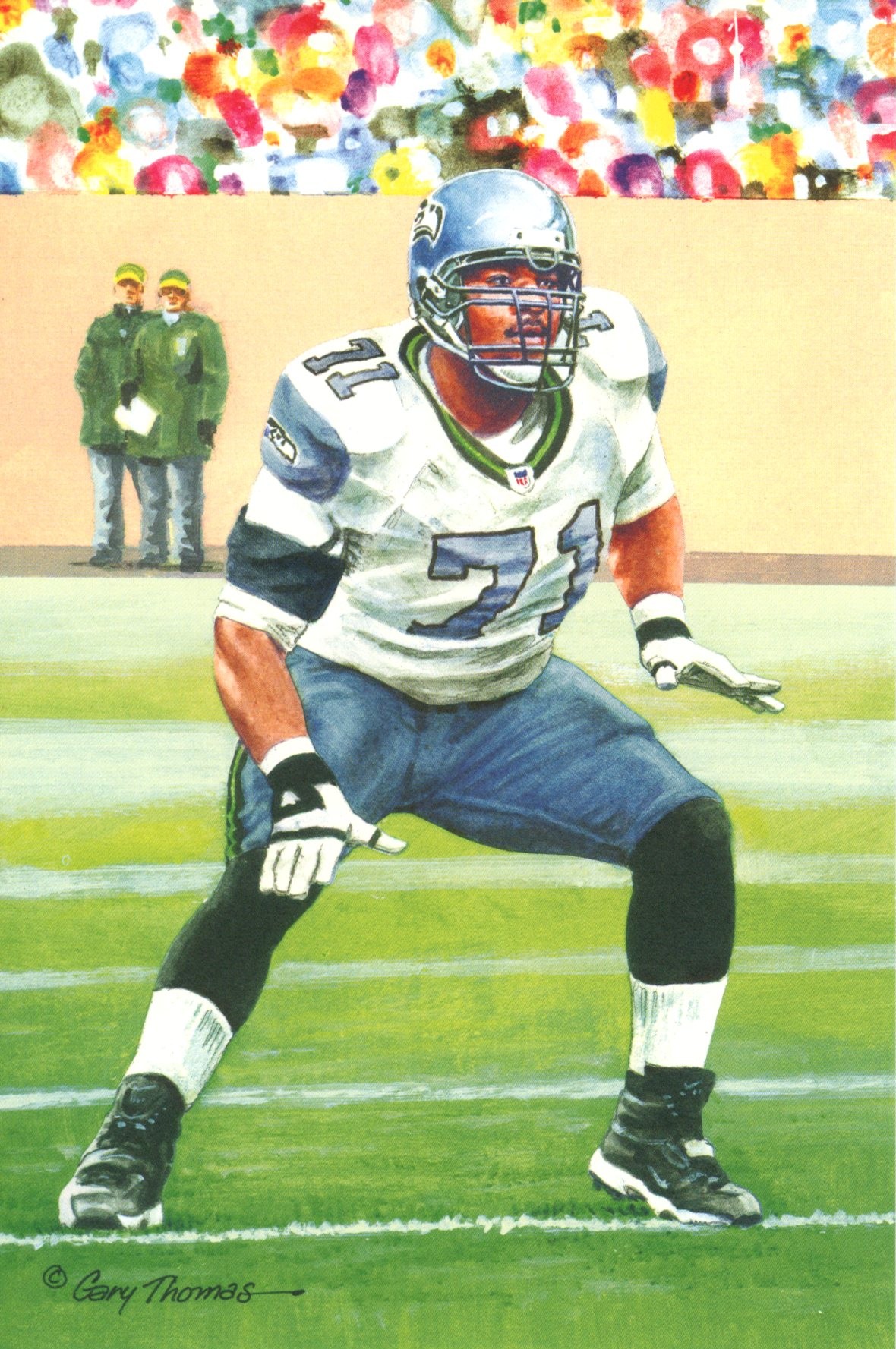 Walter Jones Seattle Seahawks Goal Line Art Card Class of 2014 58095 1 Walter Jones Seattle Seahawks Goal Line Art Card Class of 2014 58095