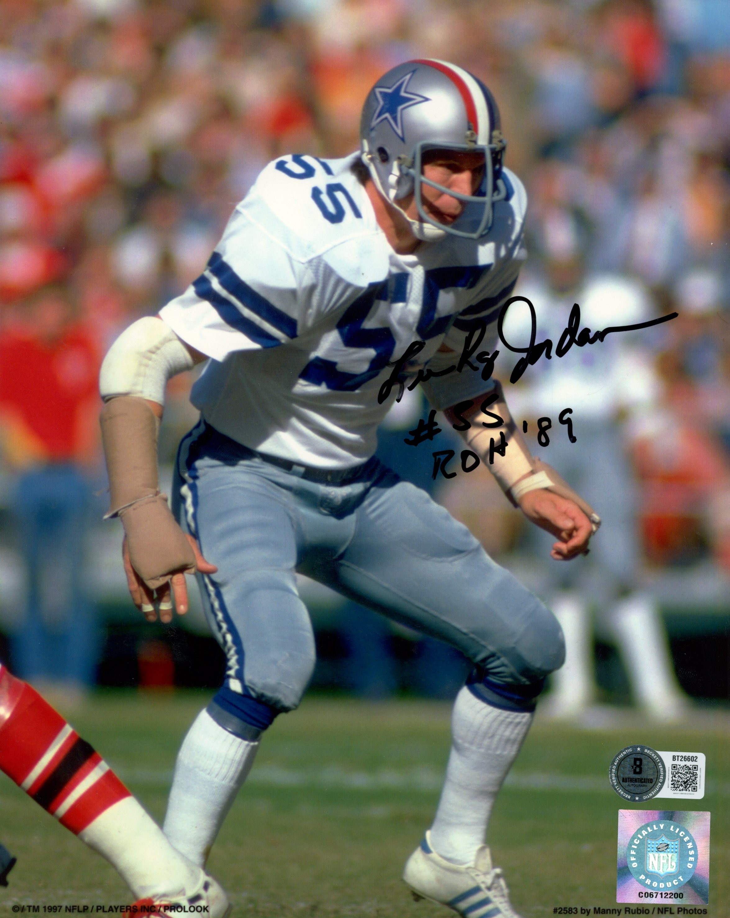 Lee Roy Jordan Autographed/Signed Dallas Cowboys 8x10 Photo ROH 89 Beckett 56703