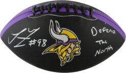 Linval Joseph Autographed Minnesota Vikings Logo Footbal Defend North DEN 59388