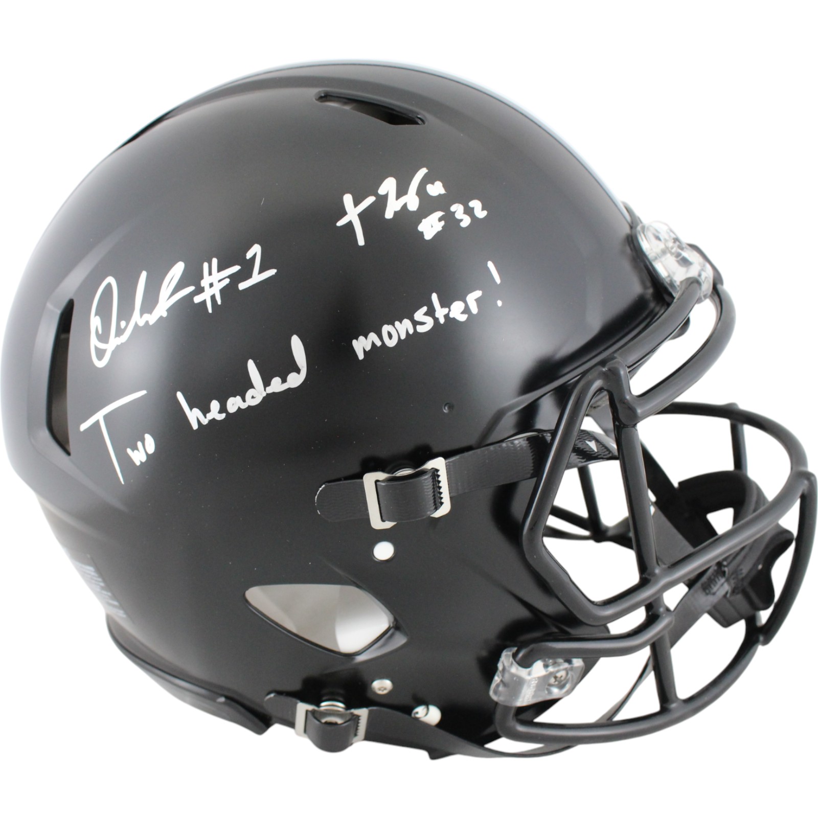 Quinshon Judkins TreVeyon Henderson Signed Pro Helmet 2 Headed Monster BAS 50053