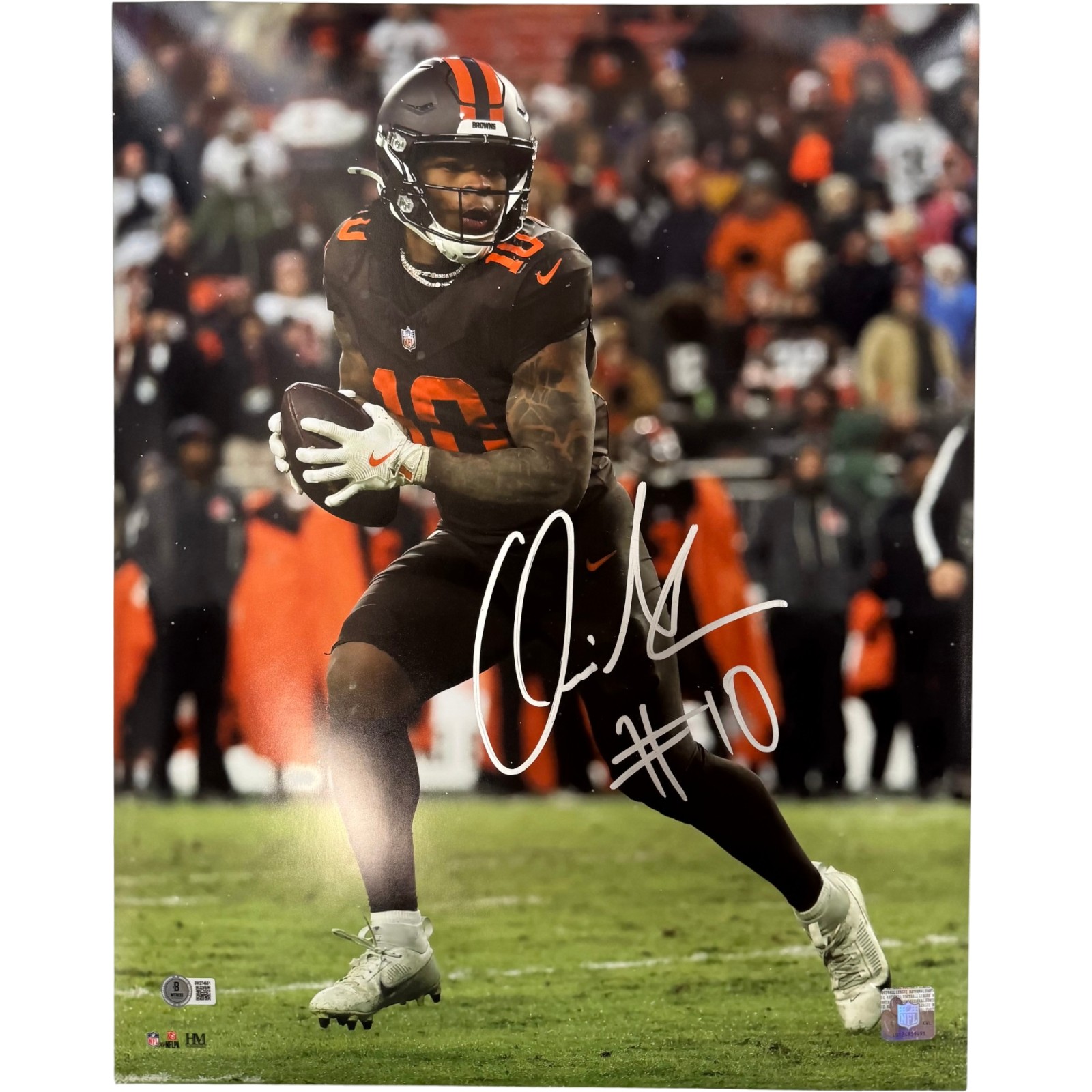 Quinshon Judkins Autographed Cleveland Browns 16x20 Photo Beckett Witness 55167