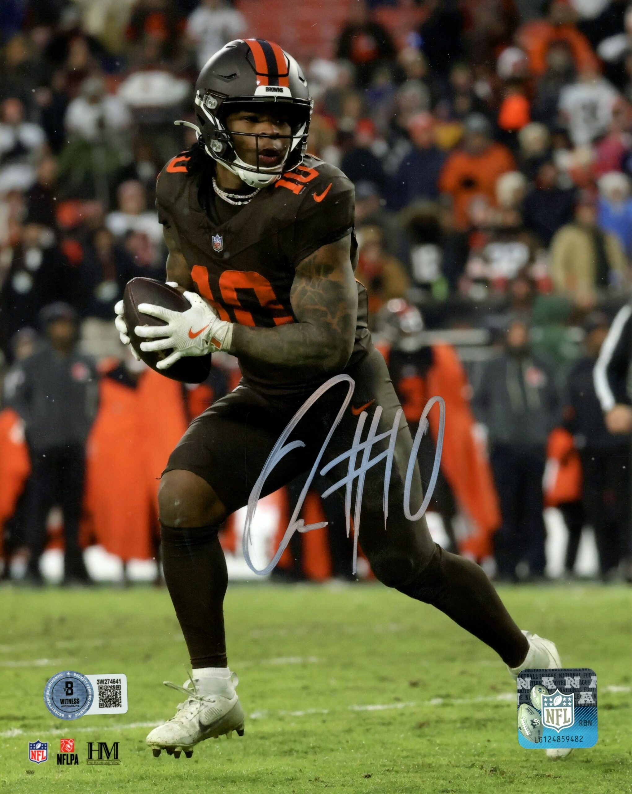 Quinshon Judkins Autographed Cleveland Browns 8x10 Photo Beckett Witness 55169