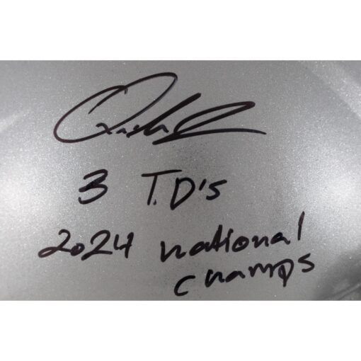 Quinshon Judkins Autographed/Signed Ohio State Buckeyes Pro Helmet 2 Ins Beckett Witness 49645